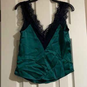Green lace tank top